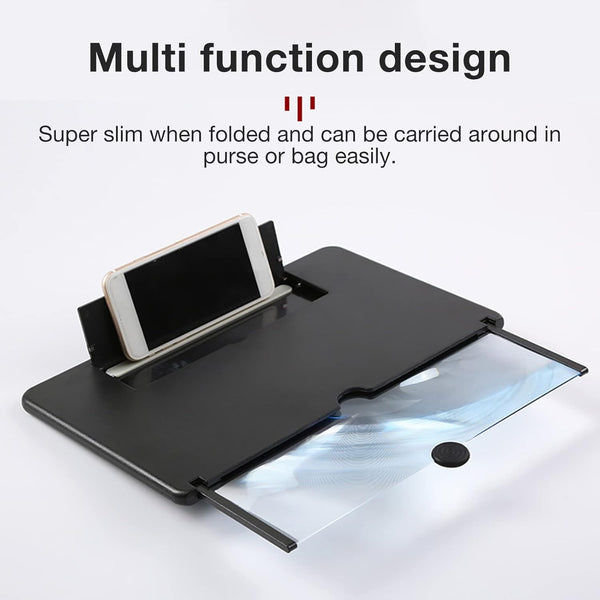 Foldable Phone Screen Magnifier Stand, HD Display, Portable Phone Screen Amplifier for Watching Movies